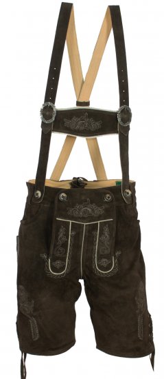 1515RSbr - kurze Trachtenlederhose mit Stegträger